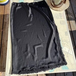 Wild Fable Black Lace Trim Slip Skirt XL
